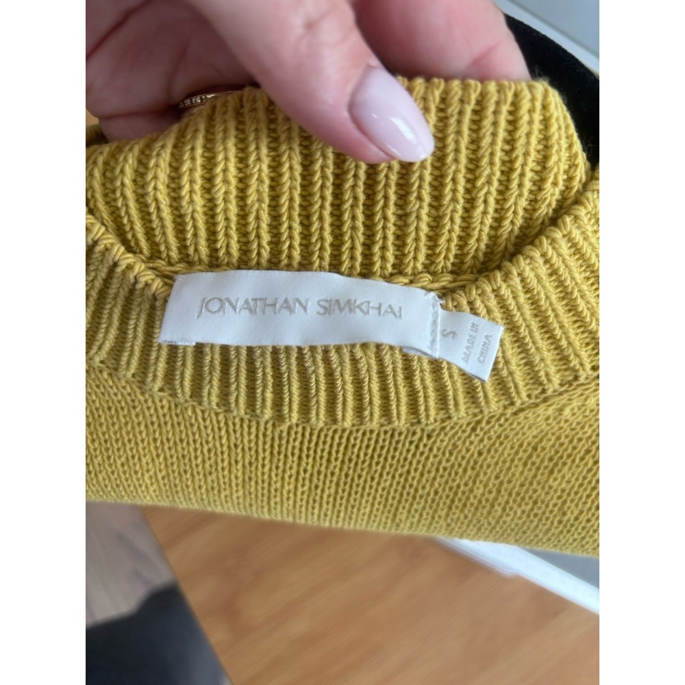 Jonathan Simkhai Clarita Macrame Yellow Knit Mock Neck Tank Top Sz Small Boho - Picture 6 of 7